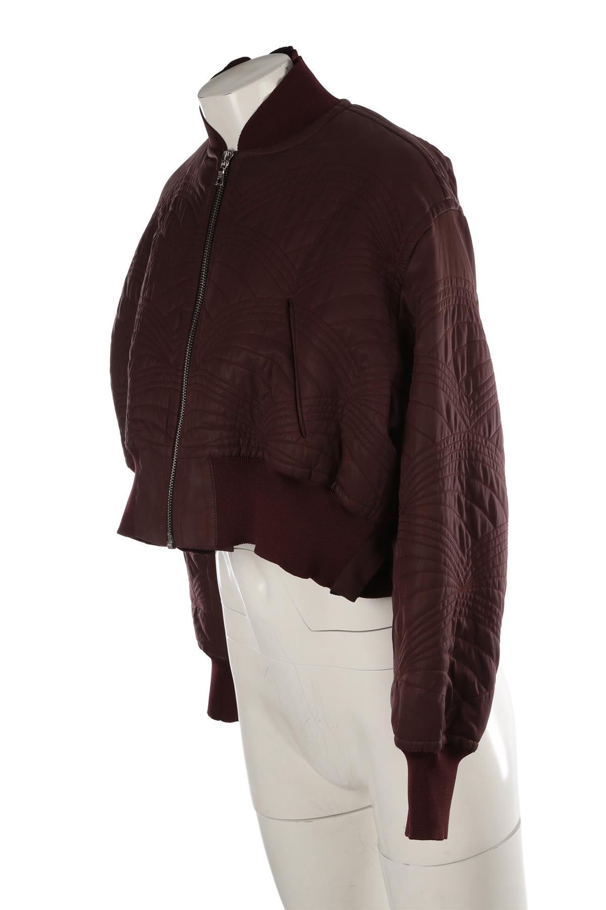BURGUNDY COTTON BOMBER JACKET