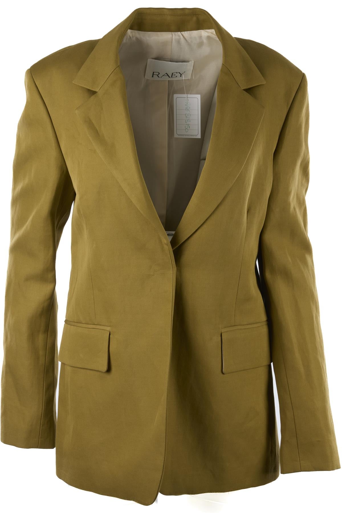 RAEY GREEN COTTON BLAZER UK 4