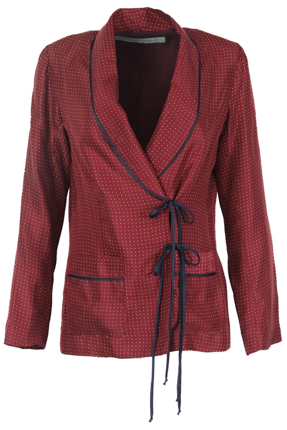 RAQUEL ALLEGRA POLKA DOT SILK JACKET UK 8