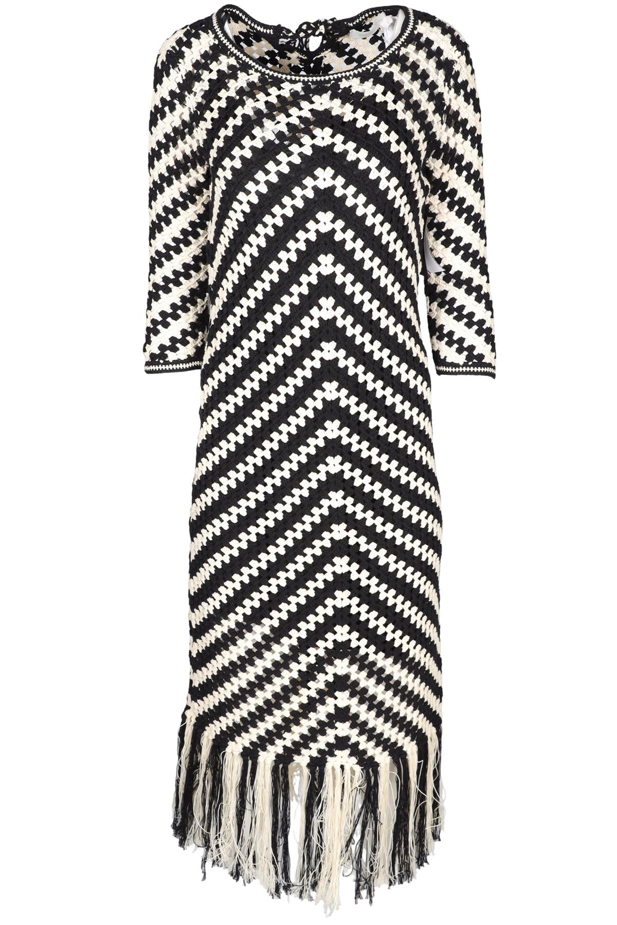 ZIMMERMANN BLACK COTTON MAXI DRESS UK 14