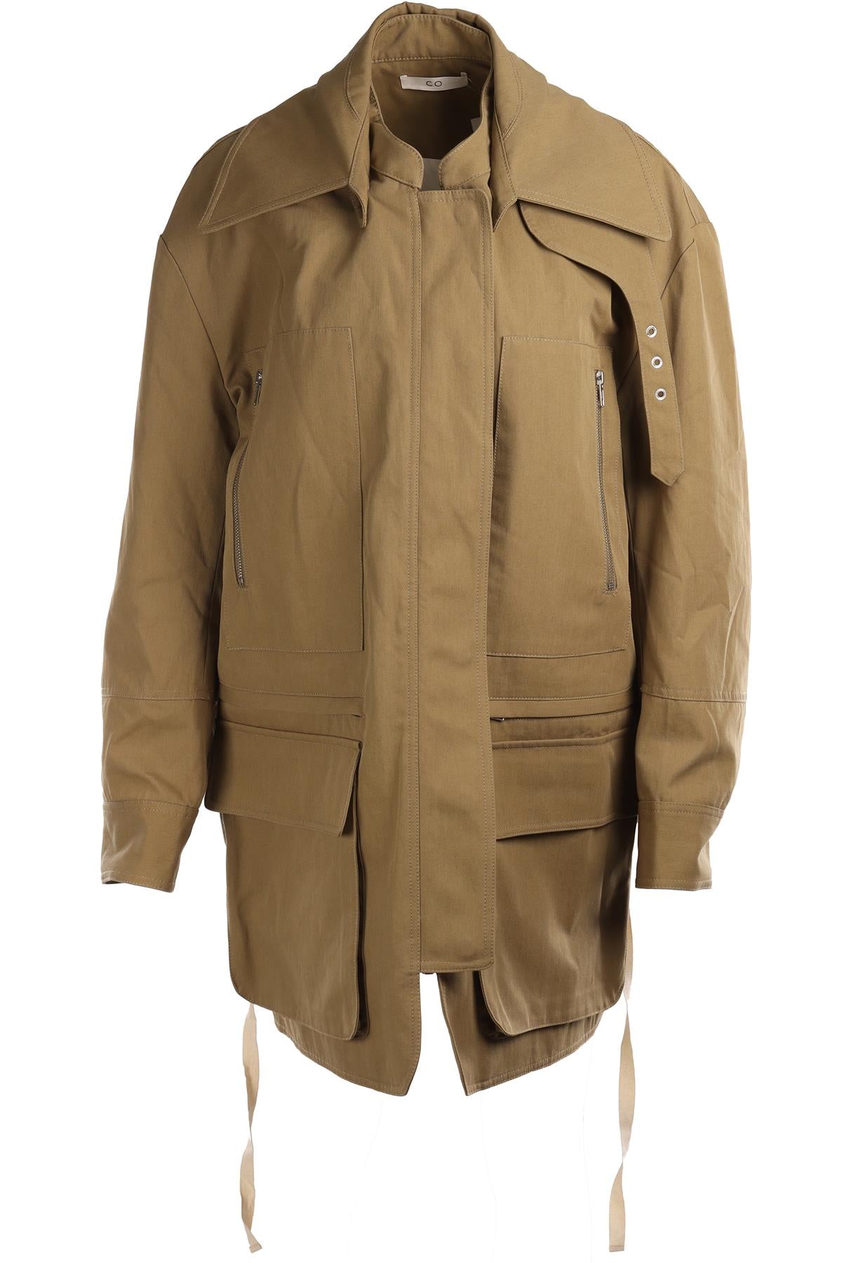 CO GREEN COTTON COAT LARGE