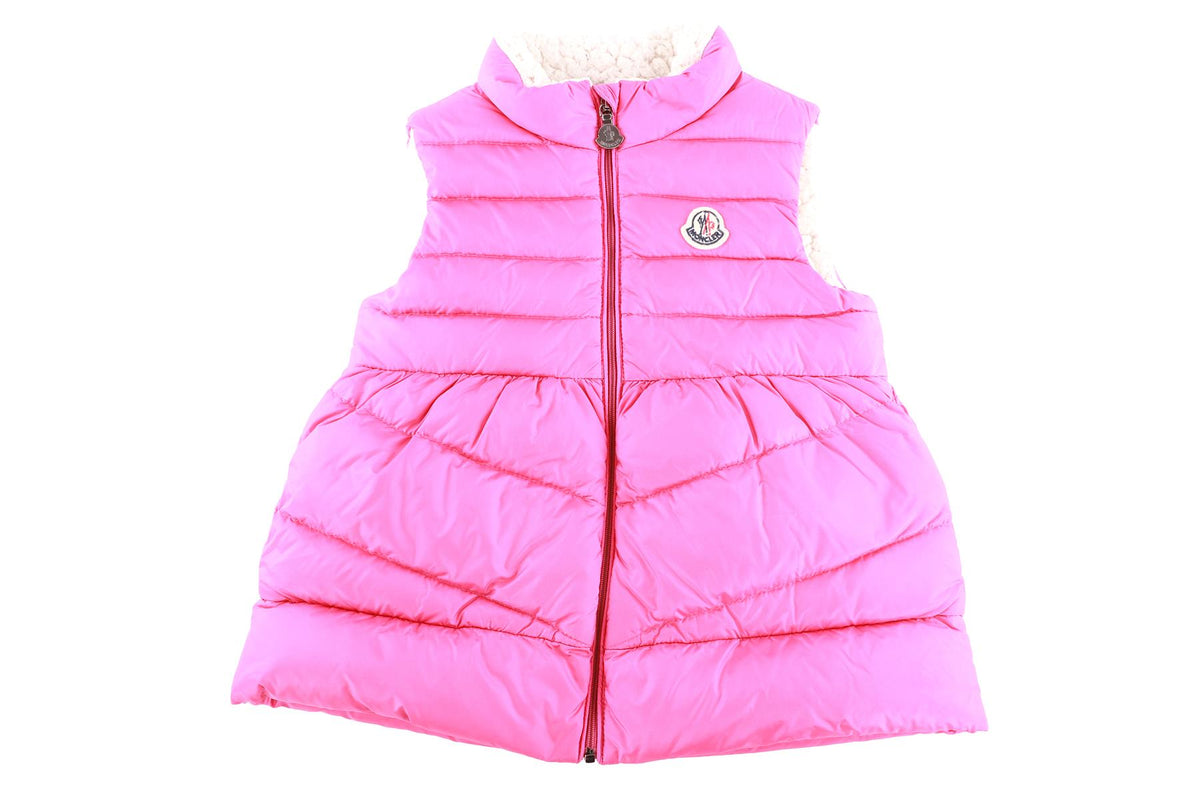MONCLER PINK KIDS GIRLS GILET 2 YEARS