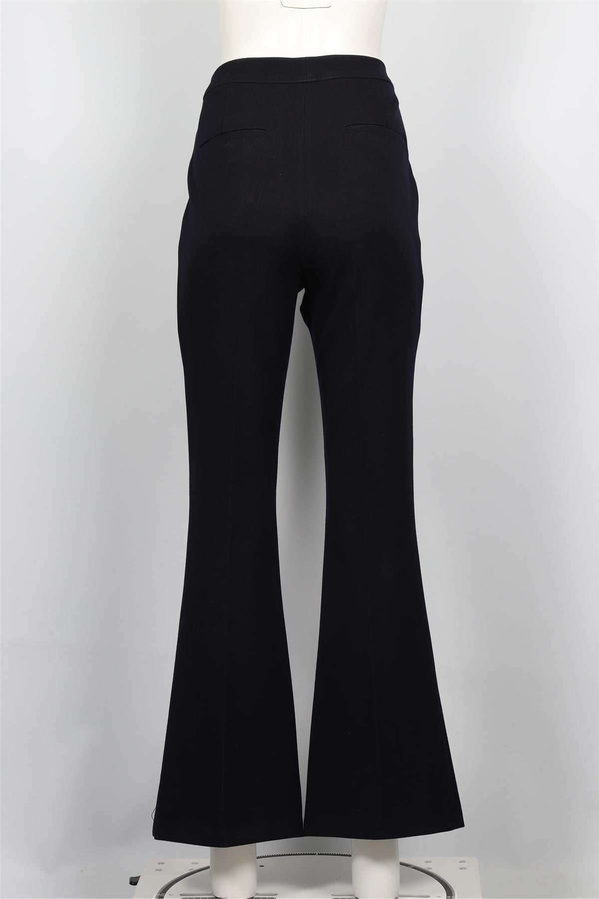 A.L.C. NAVY WOOL BLEND FLARED PANTS US 10 UK 14