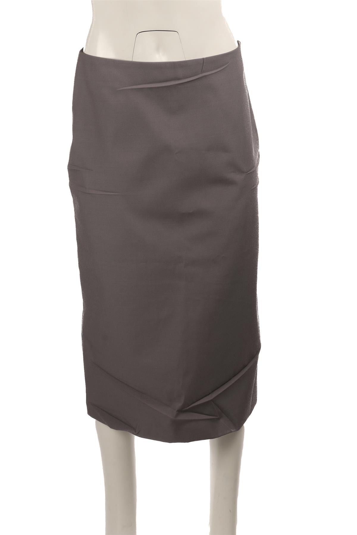 PRADA GREY WOOL MIDI SKIRT IT 42 UK 10