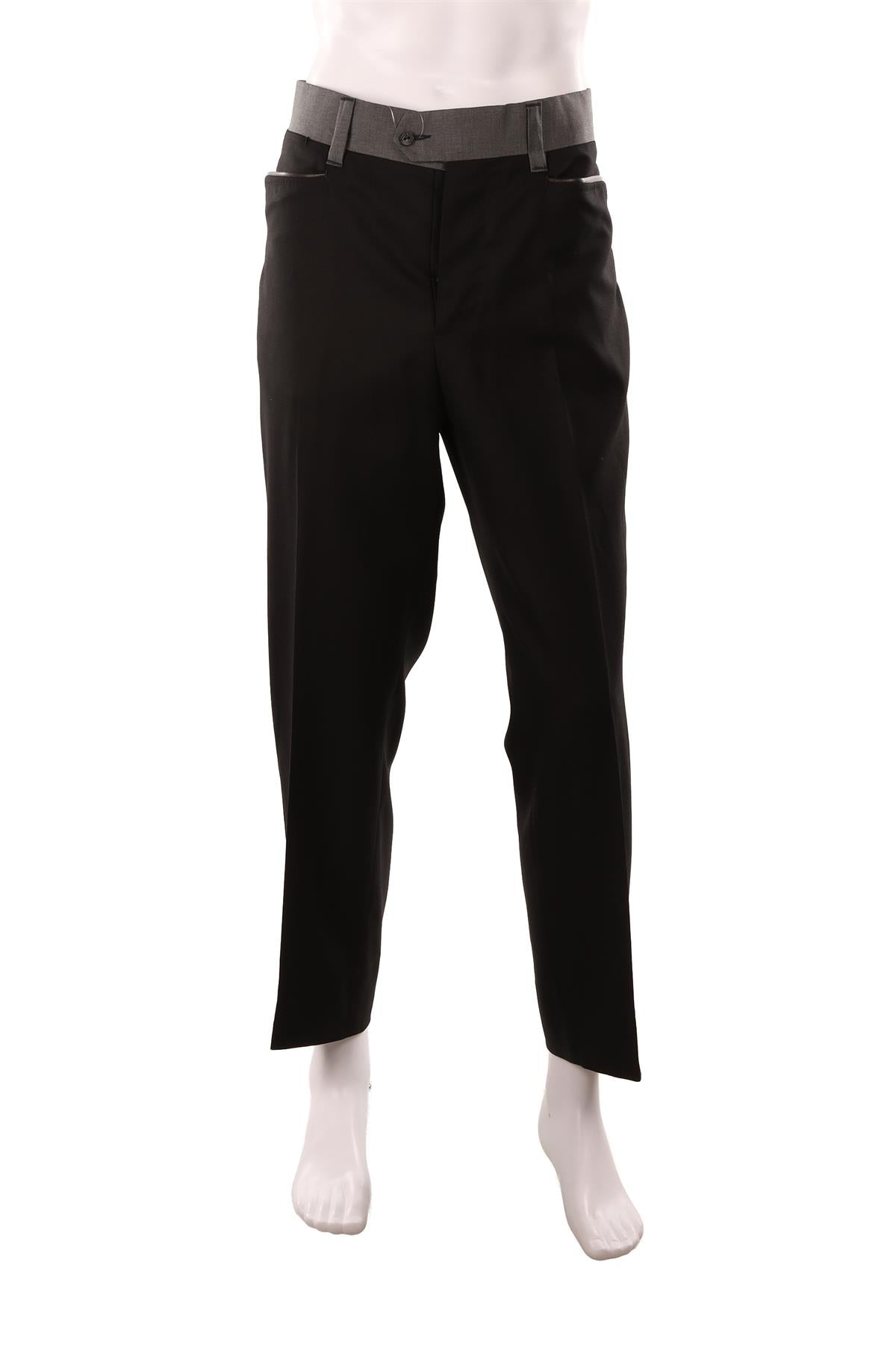 ANGELO GALASSO BLACK MEN'S COTTON STRAIGHT LEG PANTS IT 54 UK/US 38