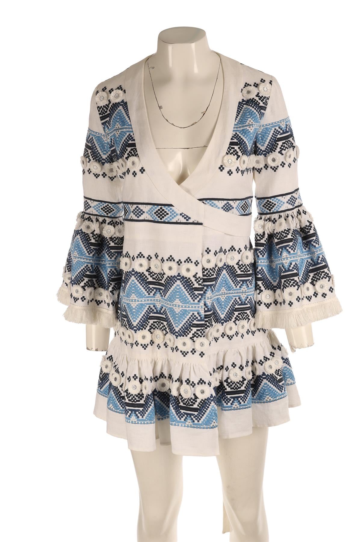 ALEXIS WHITE LINEN MINI DRESS XSMALL