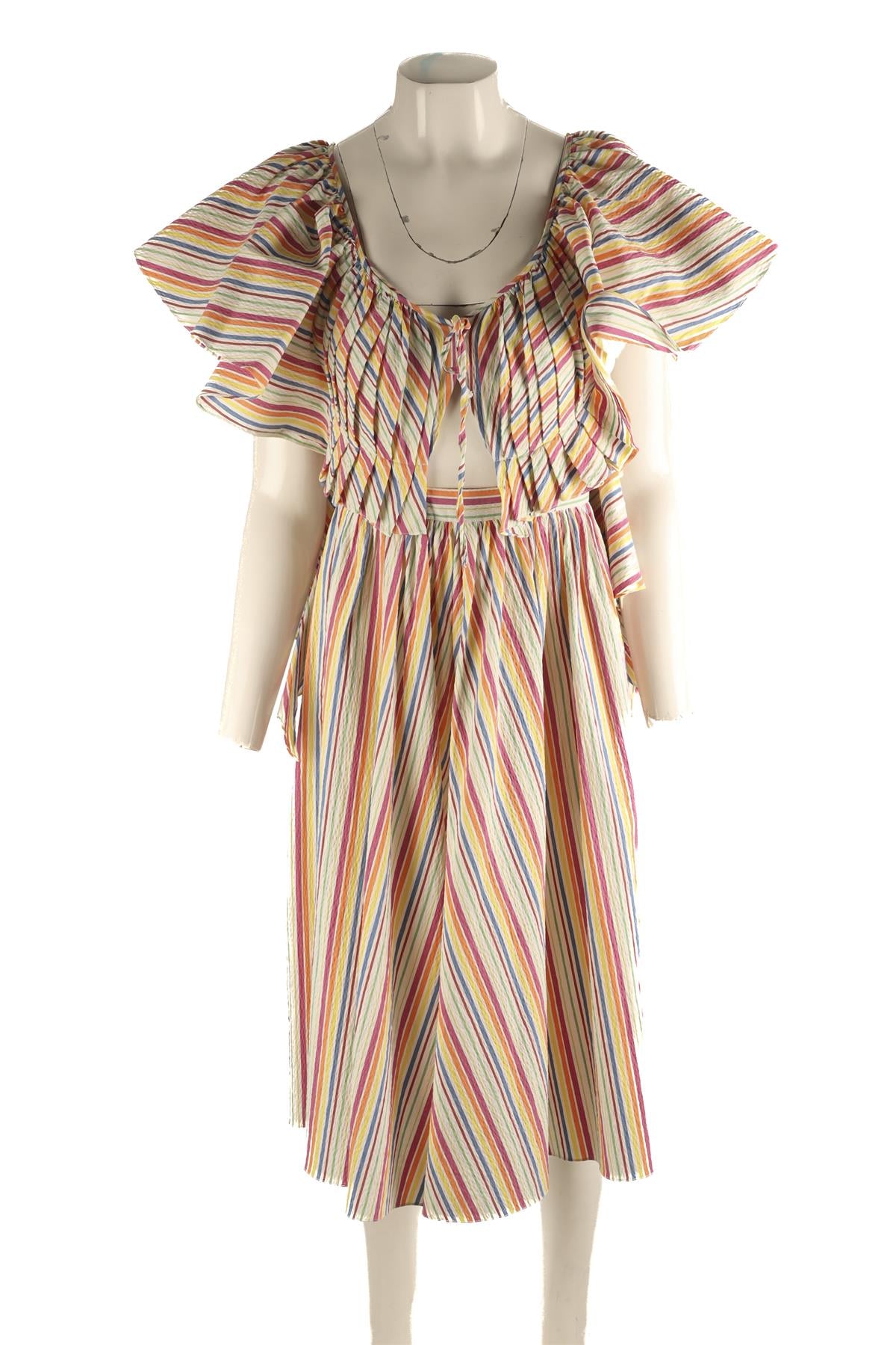 ROSIE ASSOULIN MULTI COTTON MIDI DRESS XSMALL