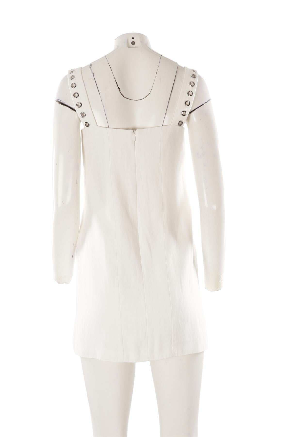 WHITE LINEN MINI DRESS