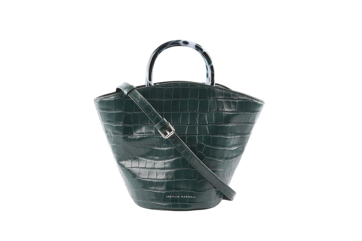 GREEN LEATHER TOTE BAG