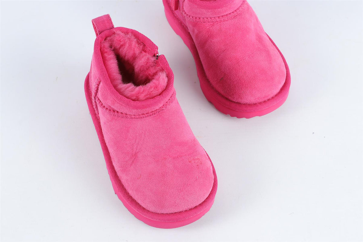 UGGS PINK GIRLS SUEDE ANKLE BOOTS EU 26.5 UK 8 US 9
