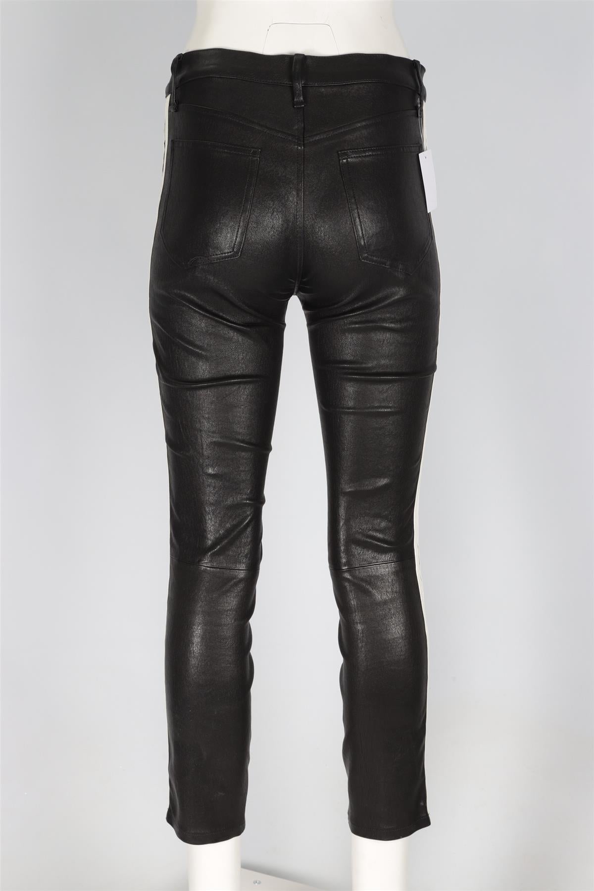 RAG & BONE BLACK LEATHER SKINNY PANTS W28 UK 10