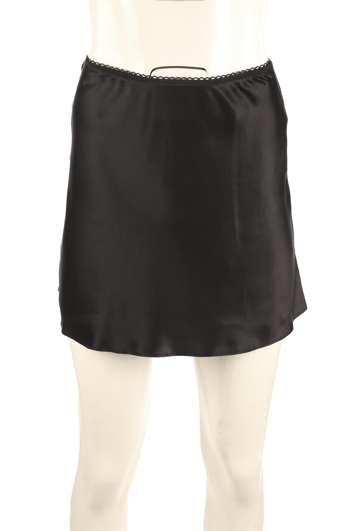 DÔEN BLACK SILK MINI SKIRT XSMALL