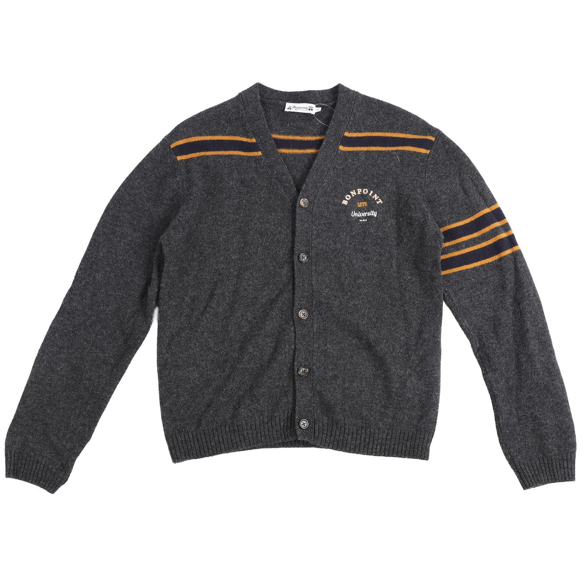 BONPOINT GREY TEEN BOYS CARDIGAN 14 YEARS