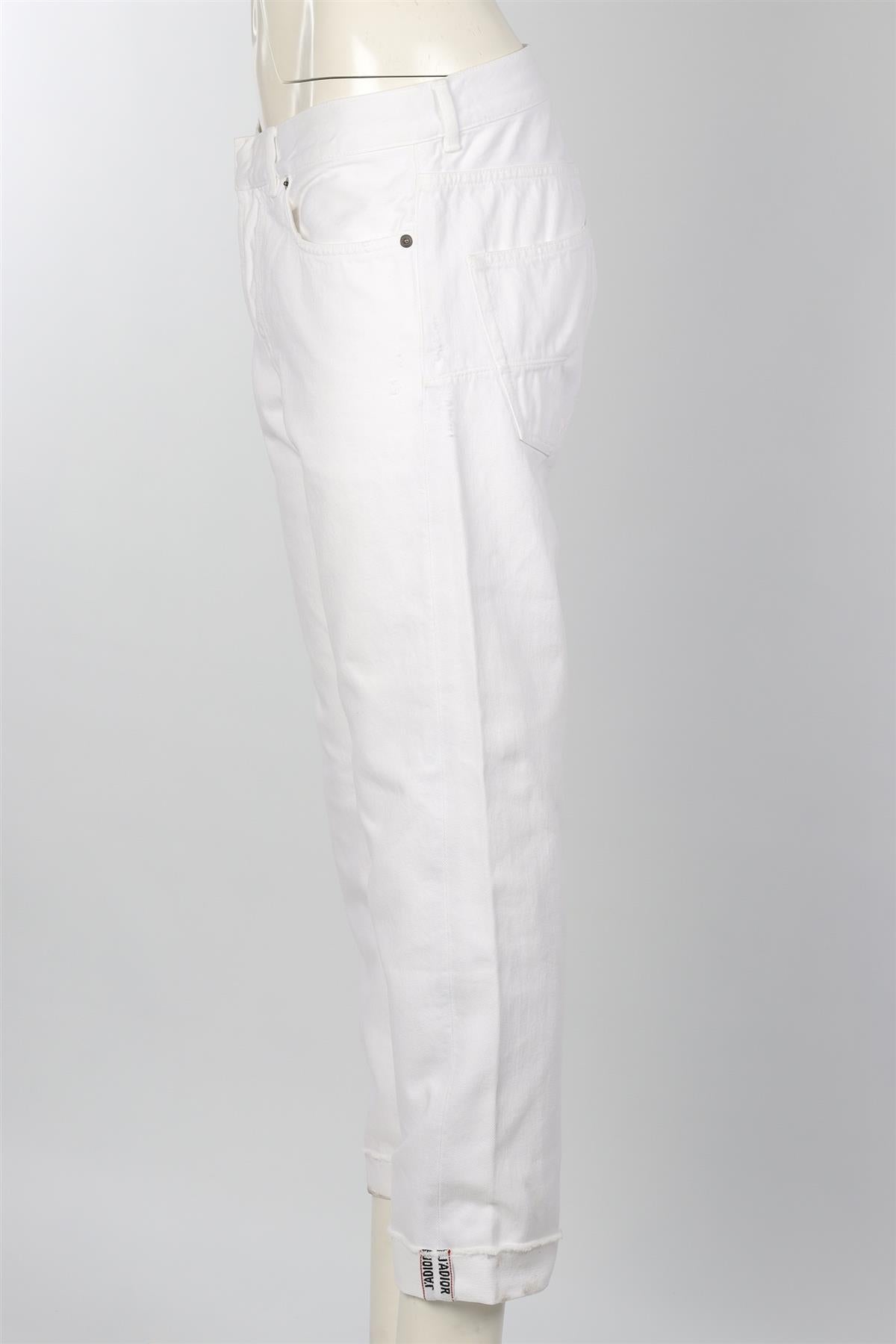 CHRISTIAN DIOR WHITE HIGH RISE STRAIGHT LEG JEANS FR 40 UK 12