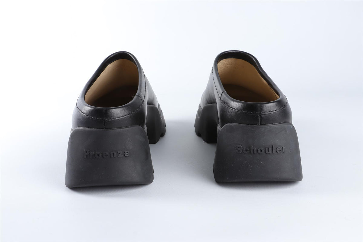 PROENZA SCHOULER BLACK LEATHER MULES EU 40 UK 7 US 10