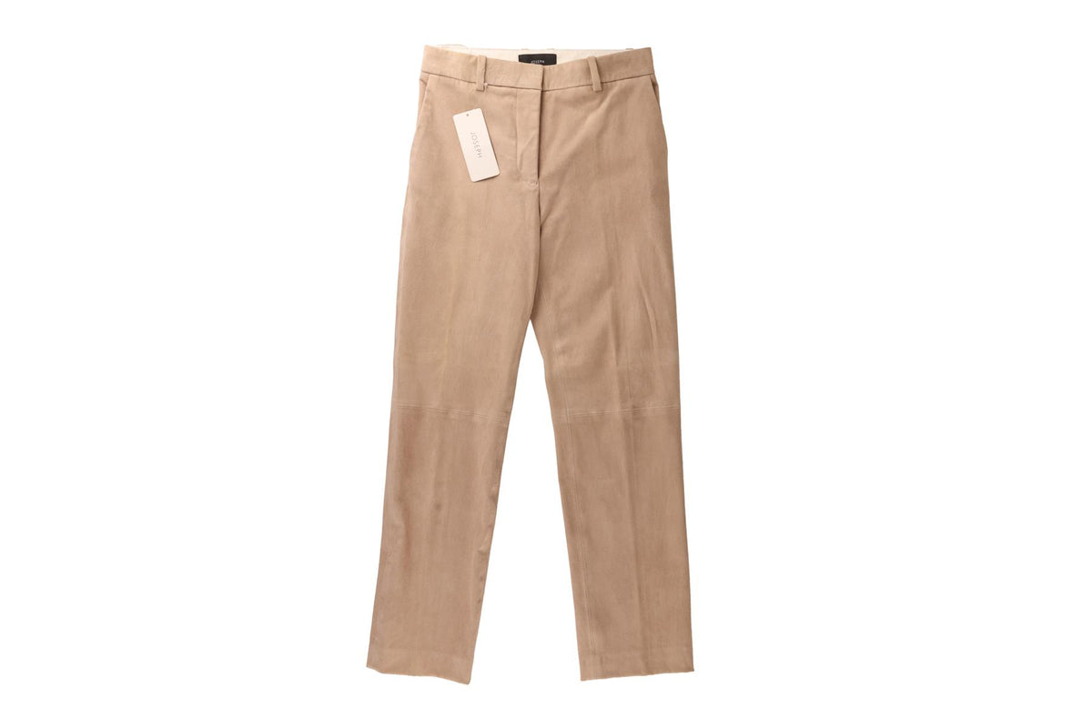 JOSEPH BEIGE SUEDE STRAIGHT LEG PANTS FR 36 UK 8