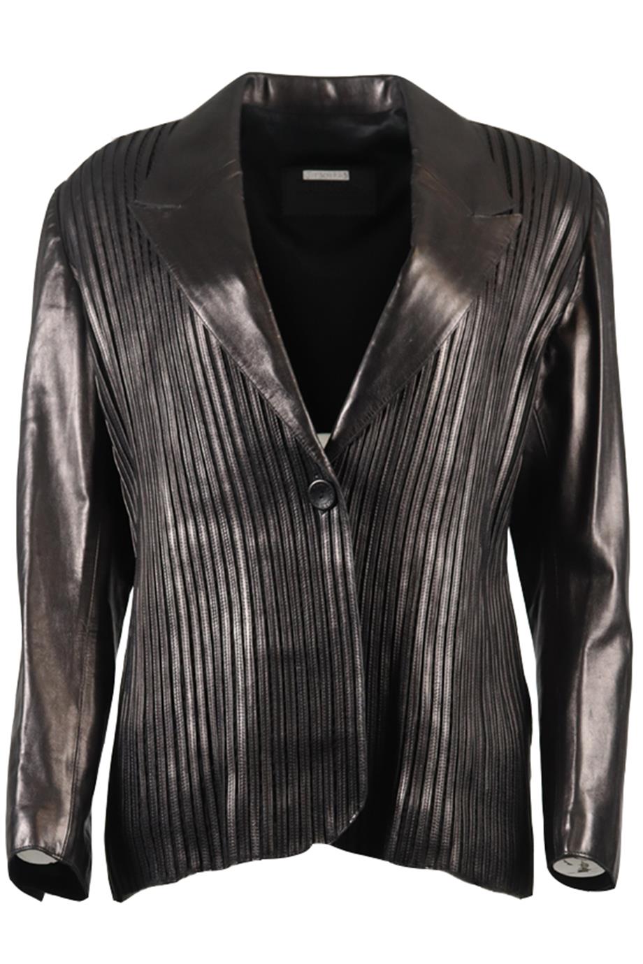 JITROIS VINTAGE TULLE AND LEATHER BLAZER FR 40 UK 12