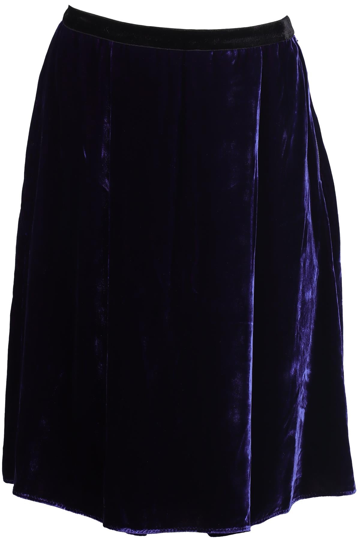 LANVIN BLUE 2006 VELVET SKIRT FR 40 UK 12