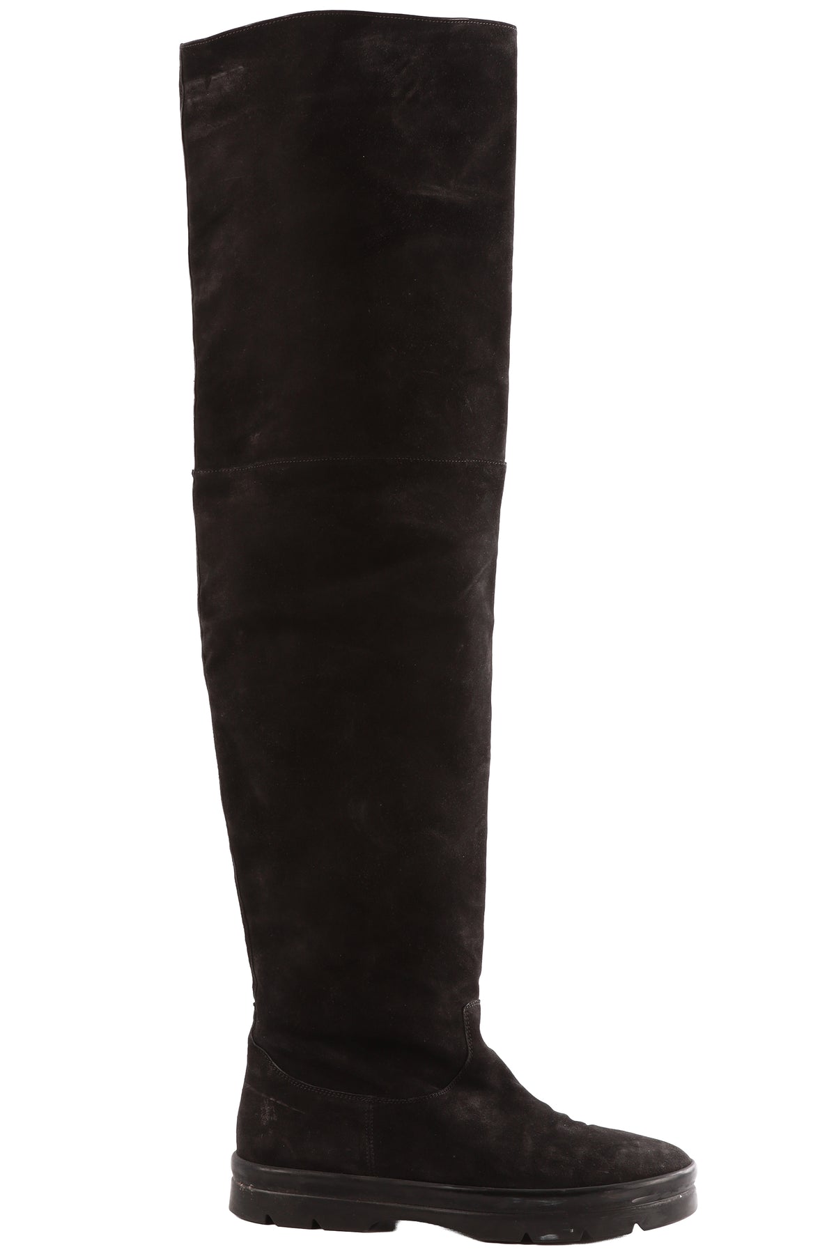 BLACK SUEDE OVER THE KNEE BOOTS