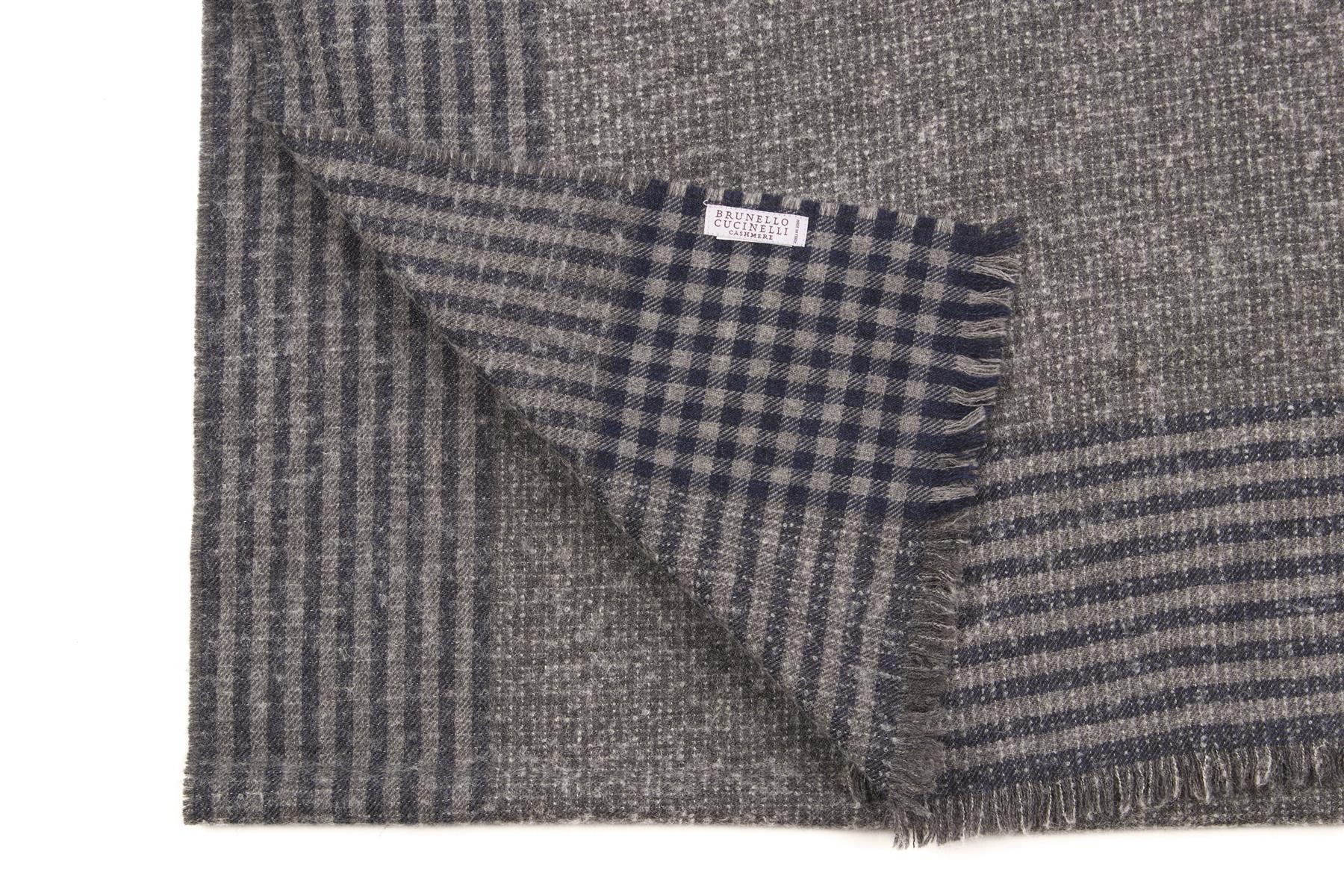 BRUNELLO CUCINELLI GREY CASHMERE SCARF