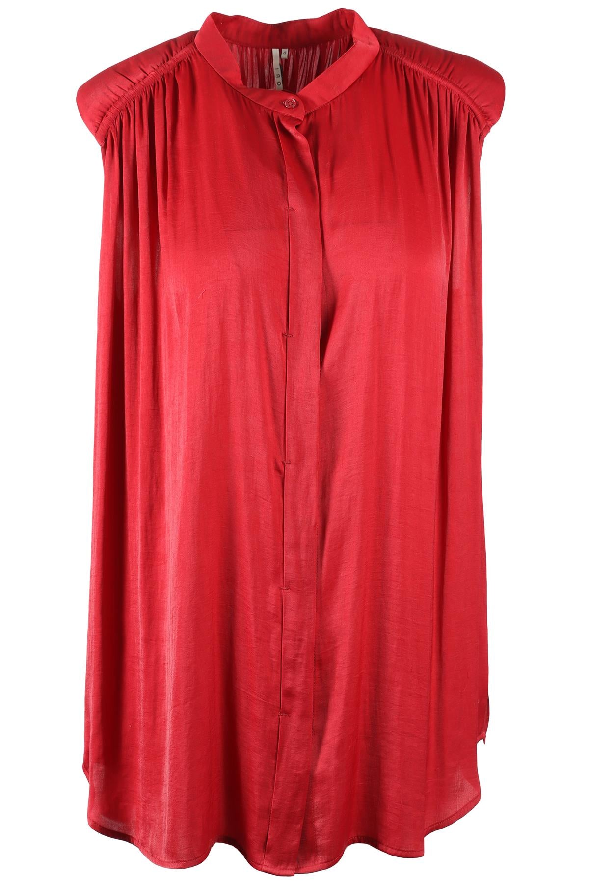 IRO RED SATIN TOP UK 6