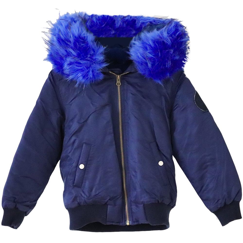 POPSKI LONDON KIDS GIRLS FAUX FUR LINED BOMBER JACKET 4 YEARS