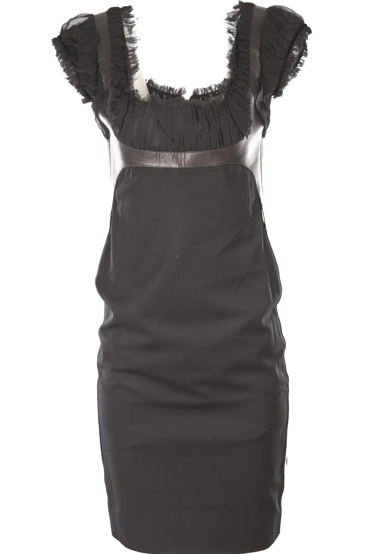 ALEXANDER MCQUEEN BLACK 2001 WOOL MIDI DRESS IT 42 UK 10