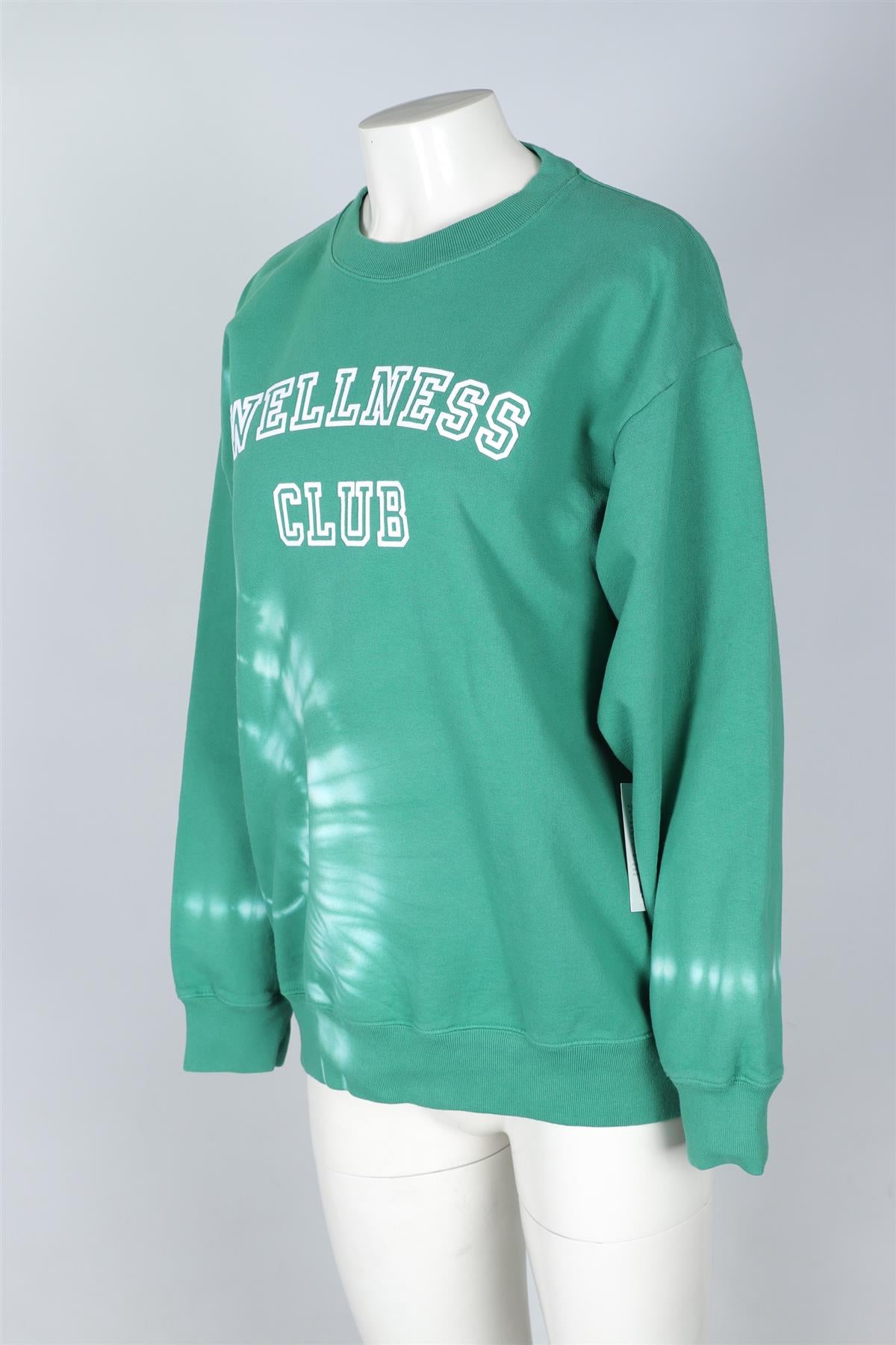 SPORTY & RICH GREEN COTTON SWEATSHIRT MEDIUM