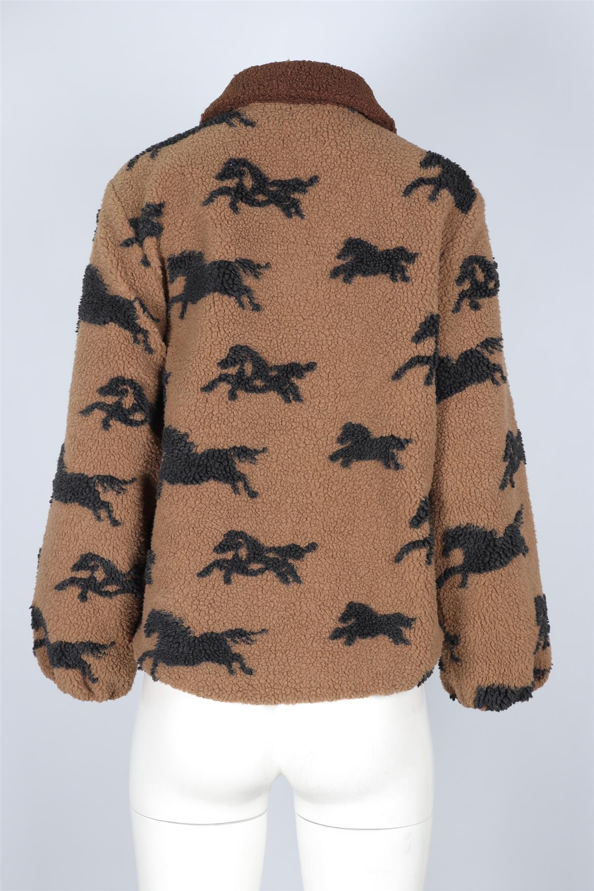 THE GREAT BROWN FLEECE JACKET UK 8