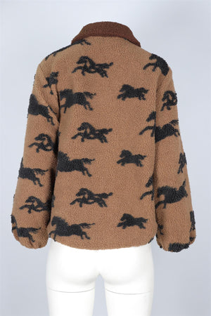 THE GREAT BROWN FLEECE JACKET UK 8