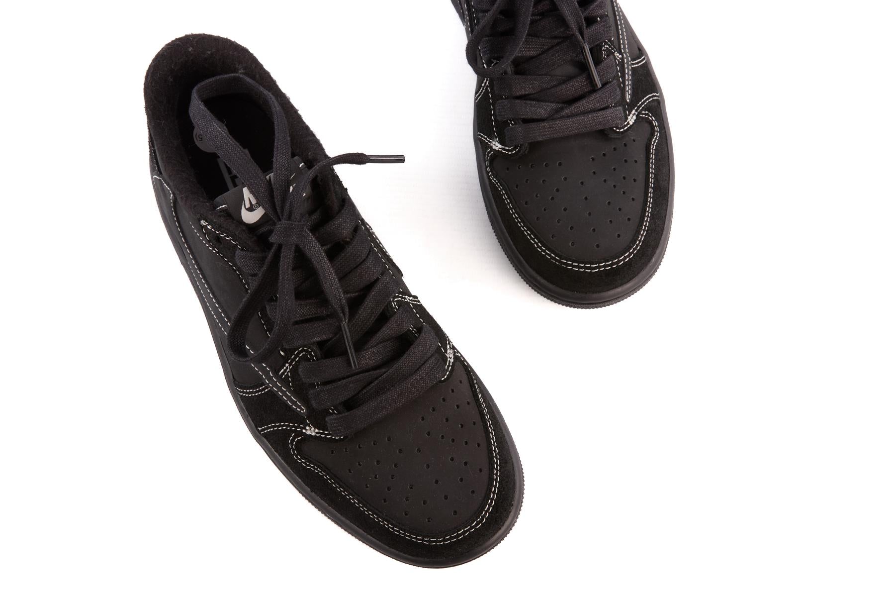 NIKE + TRAVIS SCOTT BLACK AIR JORDAN 1 BLACK PHANTOM SNEAKERS UK 6 EU 39 US 6.5