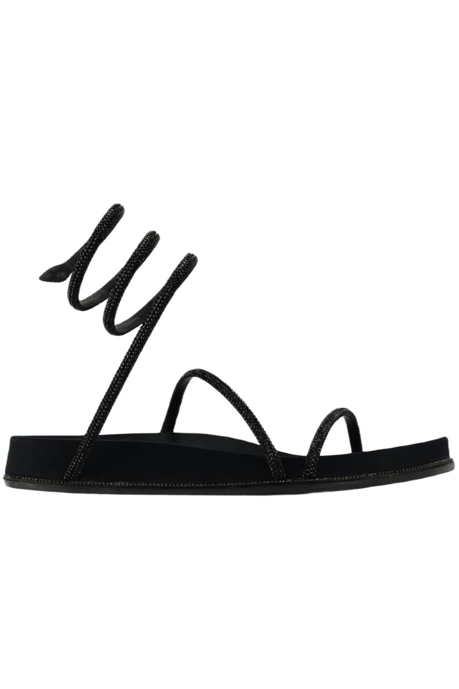 CRYSTAL EMBELLISHED SATIN SANDALS
