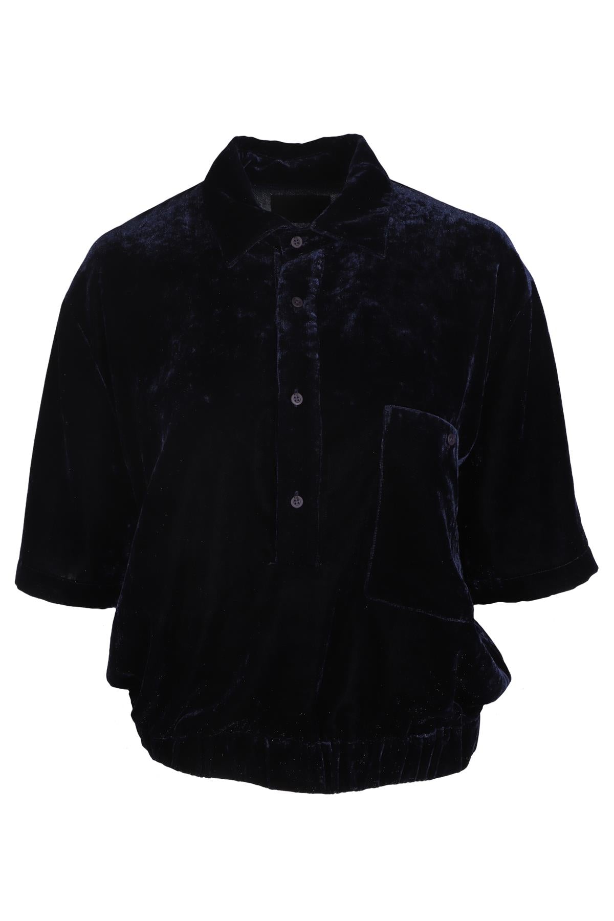 RTA NAVY VELVET SHIRT XSMALL