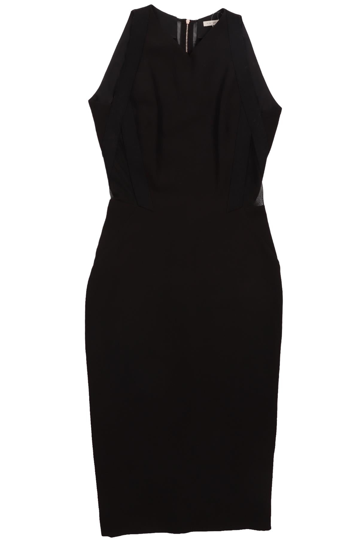 VICTORIA BECKHAM BLACK CREPE MINI DRESS UK 8