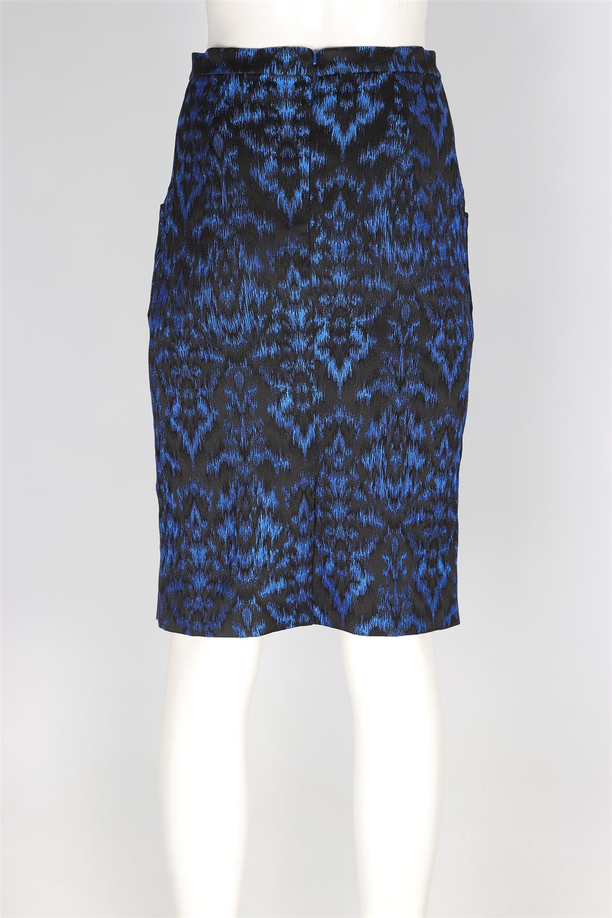ERDEM BLACK JACQUARD MIDI SKIRT UK 8 US 4