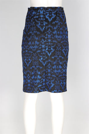 ERDEM BLACK JACQUARD MIDI SKIRT UK 8 US 4