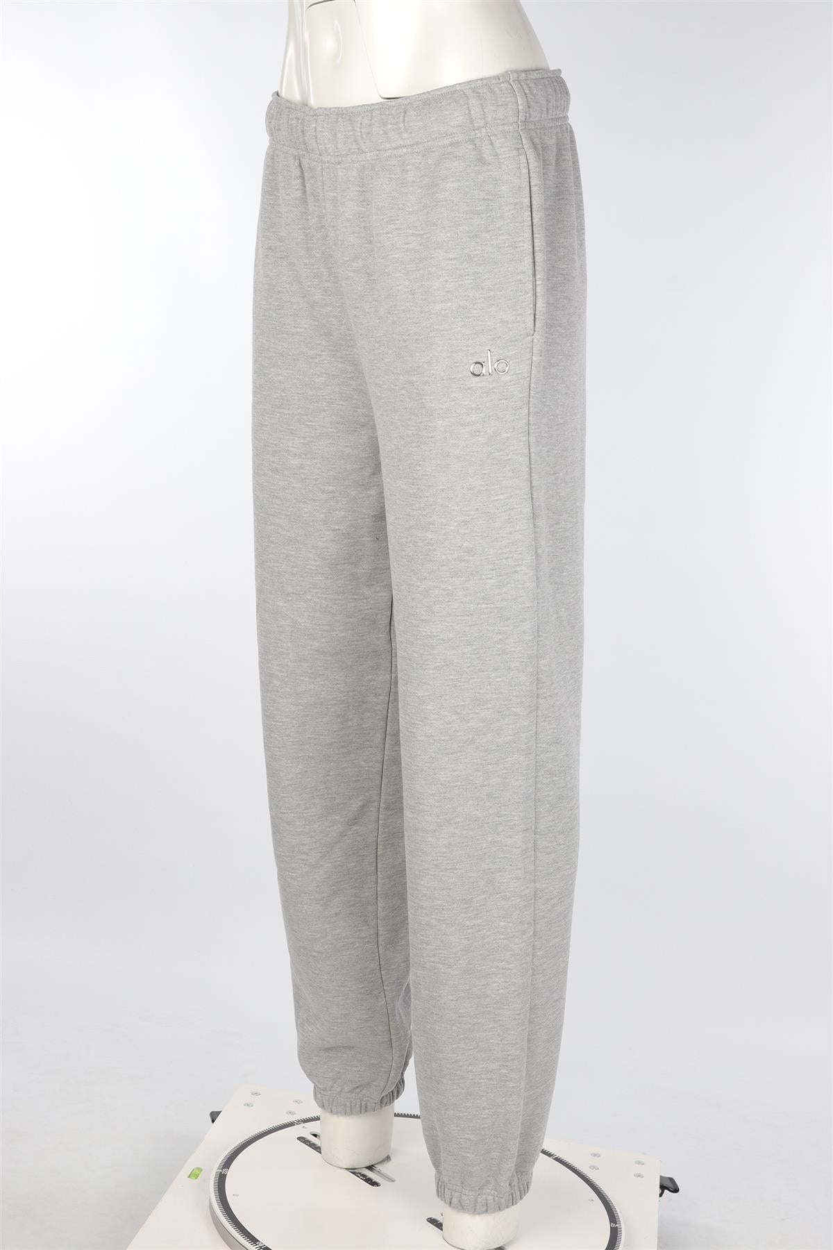 ALO YOGA GREY COTTON TRACK PANTS MEDIUM
