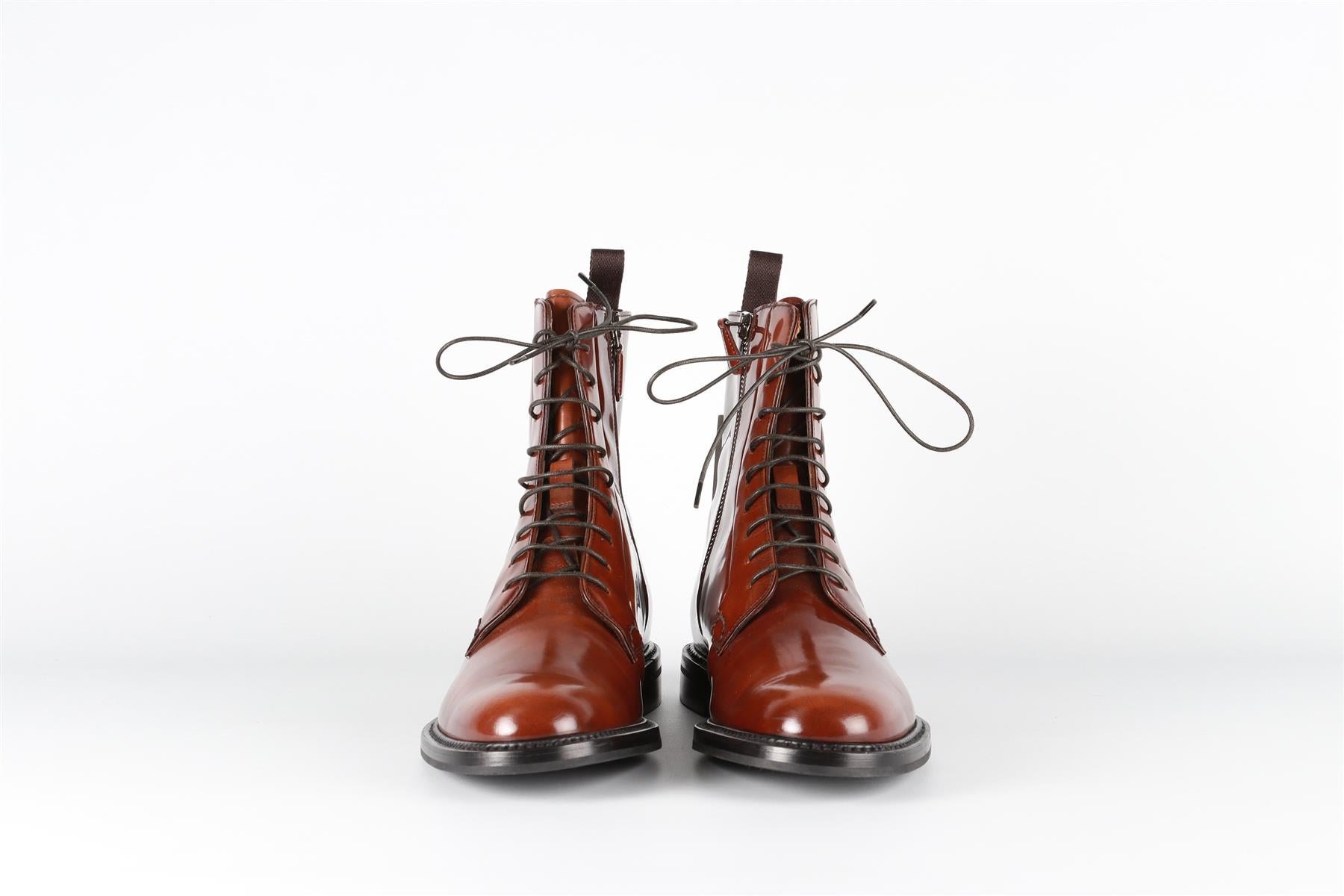 CHURCH'S BROWN PATENT LEATHER ANKLE BOOTS EU 38.5 UK 4.5 US 7.5