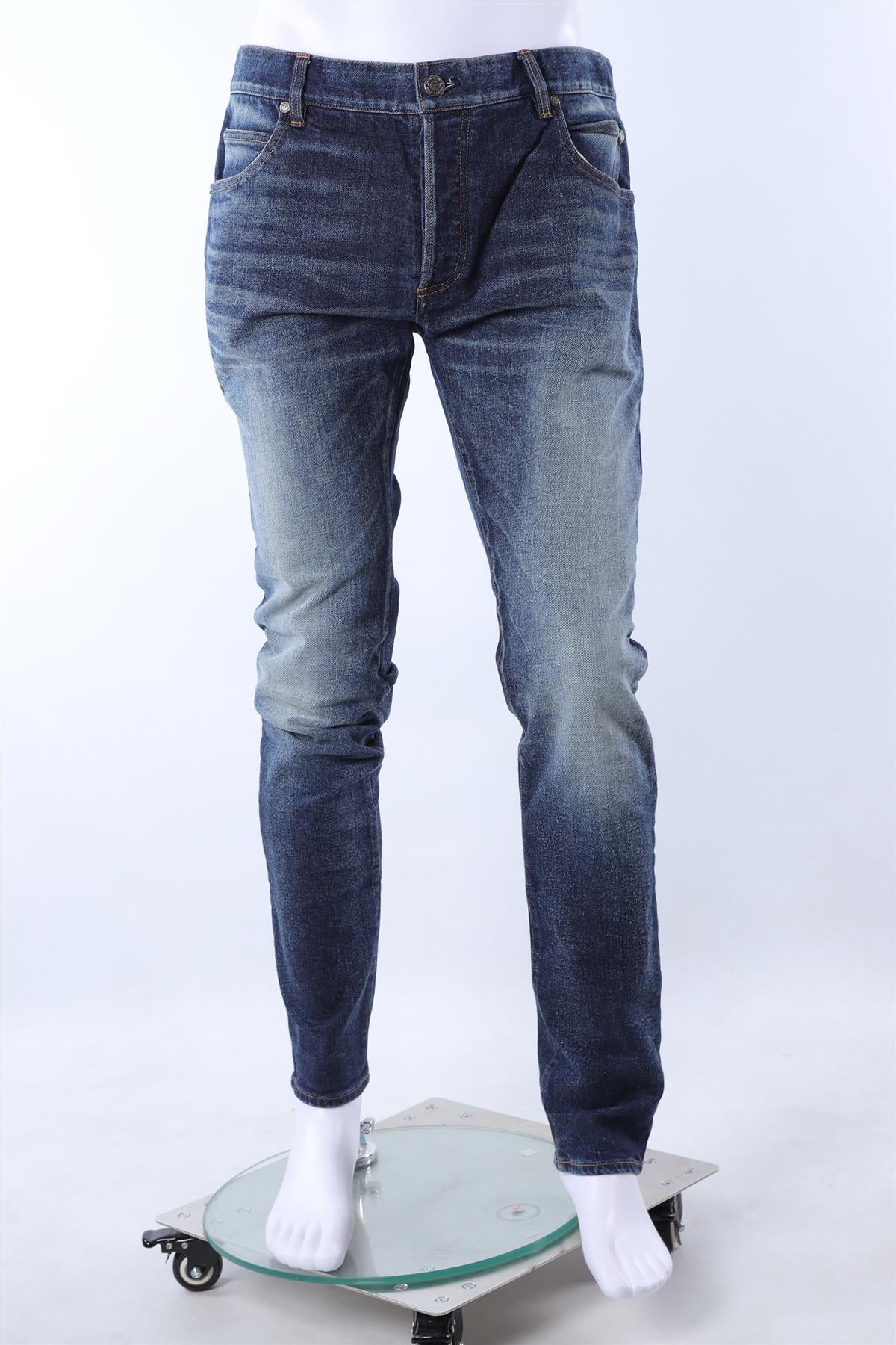 BALMAIN BLUE MEN'S SLIM FIT JEANS UK/US W35