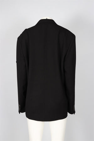 BALENCIAGA BLACK COTTON BLAZER FR 38 UK 10