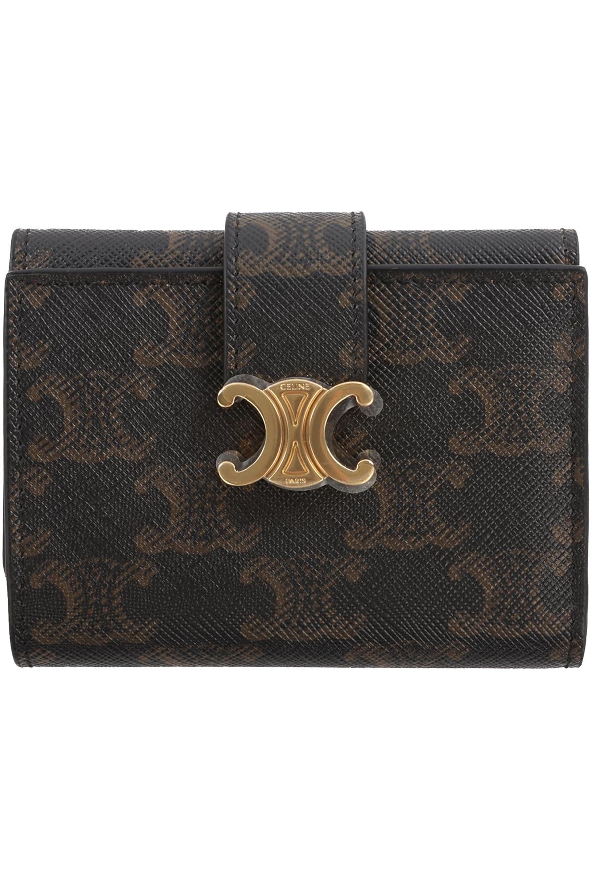 Celine Black Triomphe Canvas Wallet