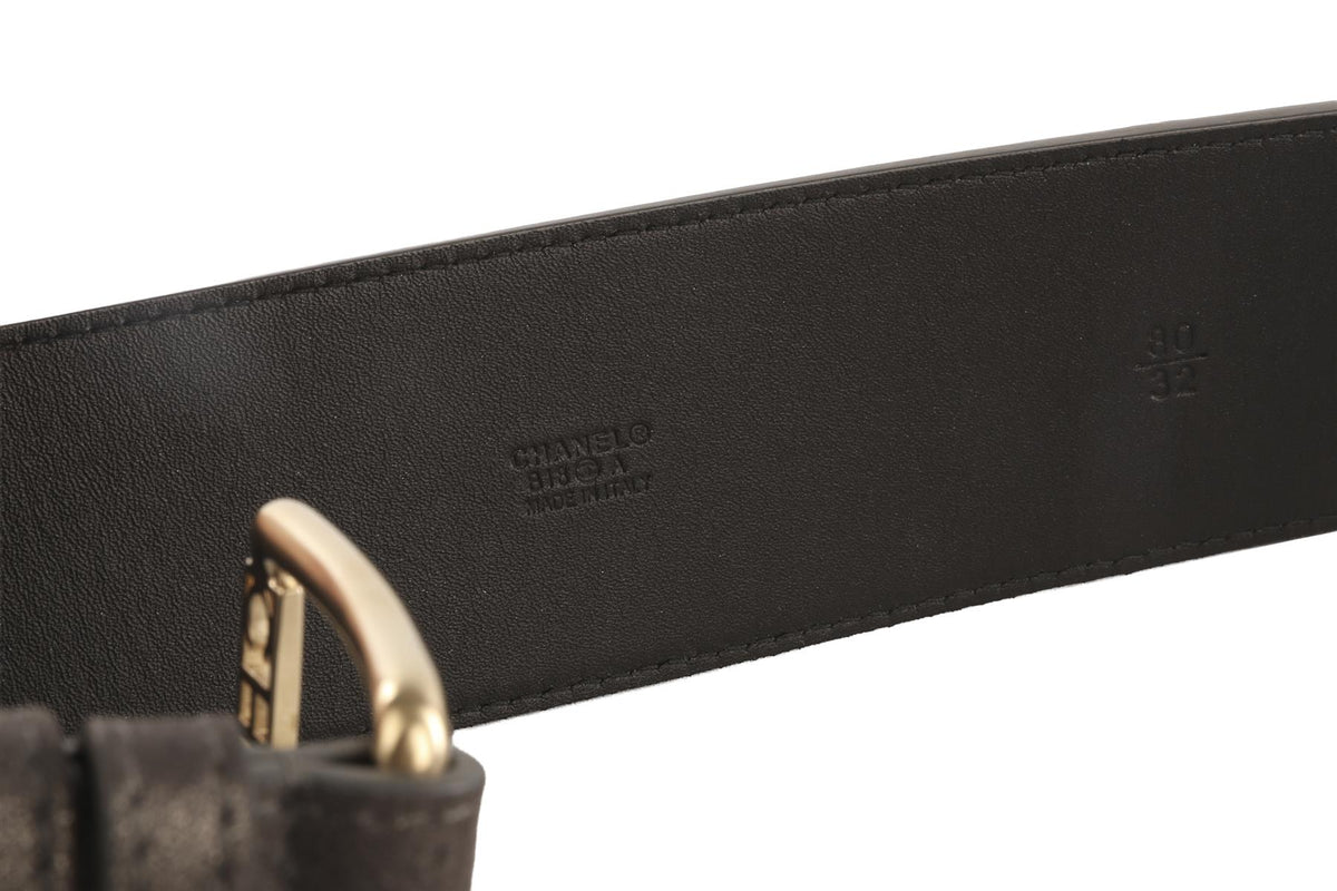 CHANEL GREY 2018 NUBUCK WAIST BELT 80CM