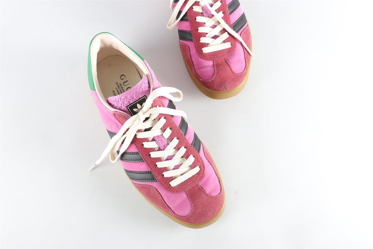 GUCCI + ADIDAS GAZELLE PINK VELVET SNEAKERS UK 7 FR 40.5 US 8.5