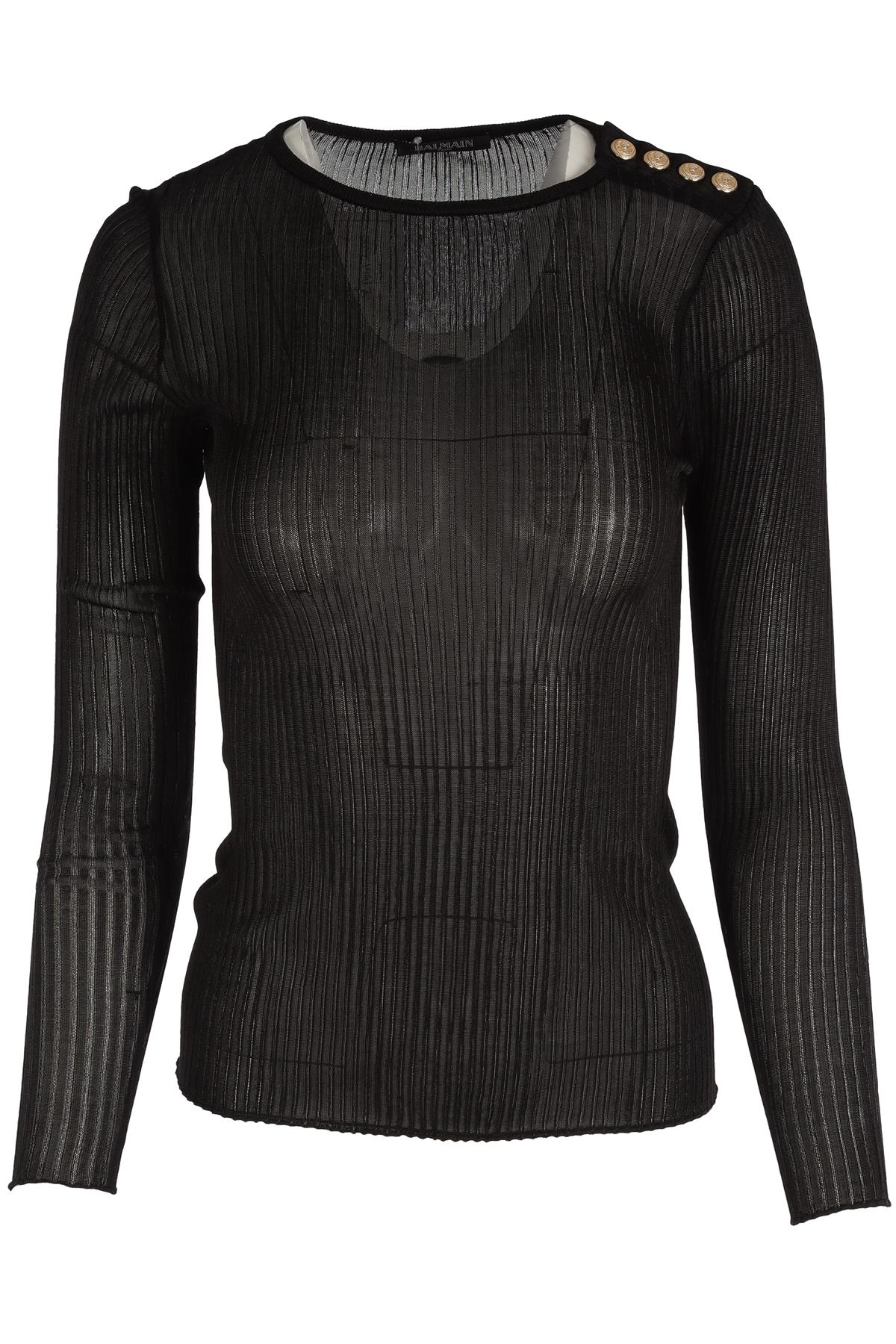BALMAIN BLACK KNIT TOP XSMALL