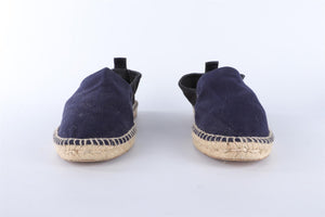 HERMÈS NAVY MEN'S EUSEBIO CANVAS LOAFERS EU 43 UK 9 US 10