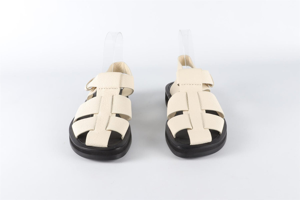 THE ROW CREAM FISHERMAN LEATHER SANDALS EU 38 UK 5 US 8