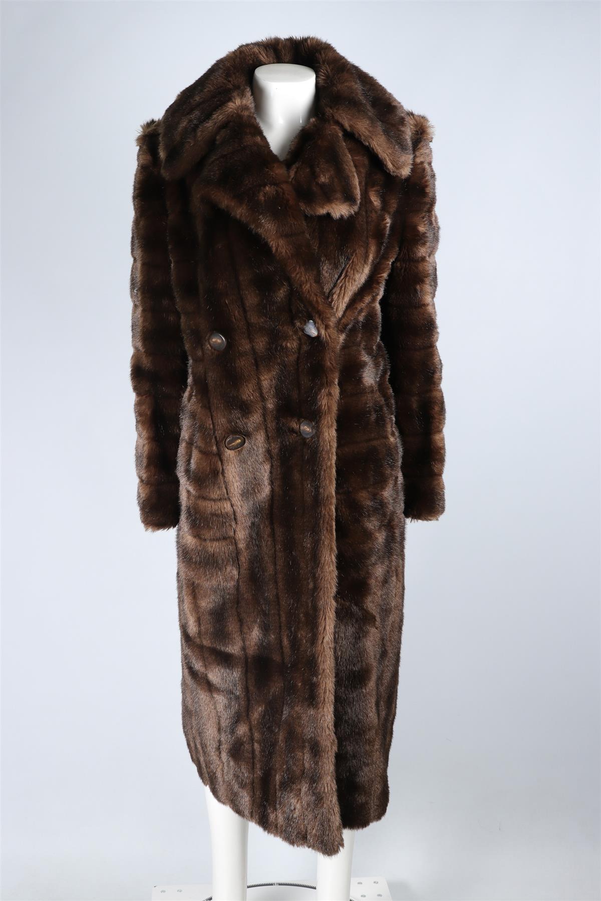 GUCCI BROWN FAUX FUR COAT IT 46 UK 14