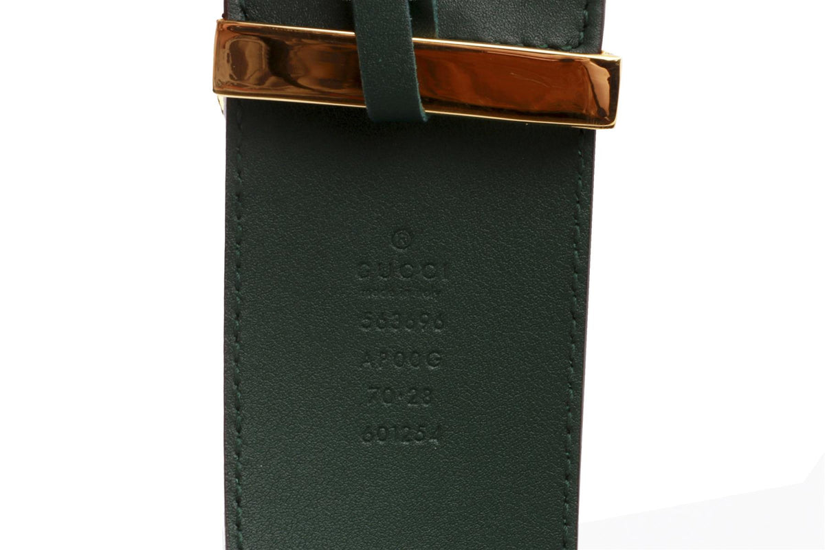 GUCCI GREEN GG LEATHER WAIST BELT 70CM