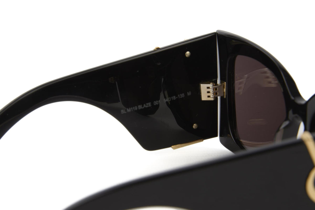 SAINT LAURENT BLACK BLAZE CAT EYE ACETATE SUNGLASSES
