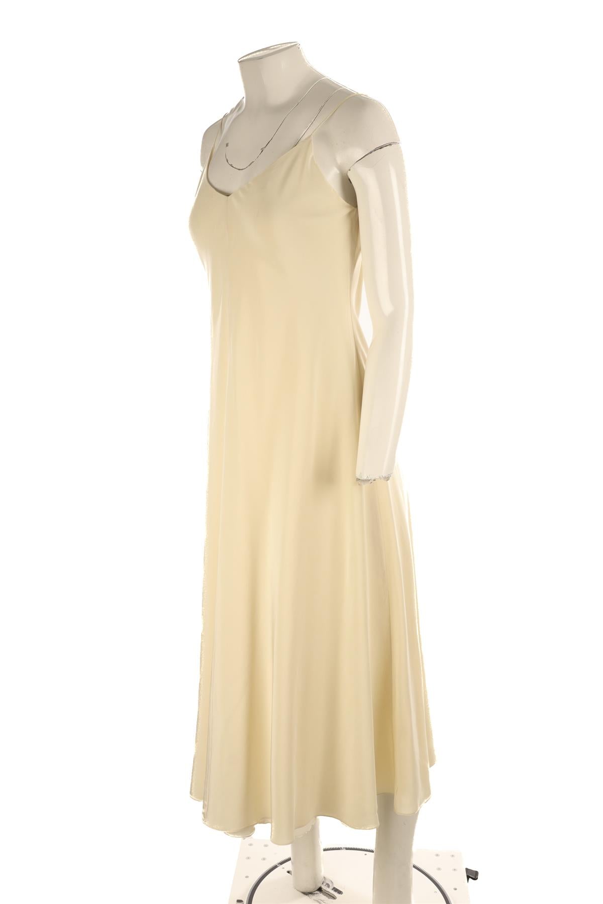 THE ROW CREAM SILK MIDI DRESS US 10 UK 14